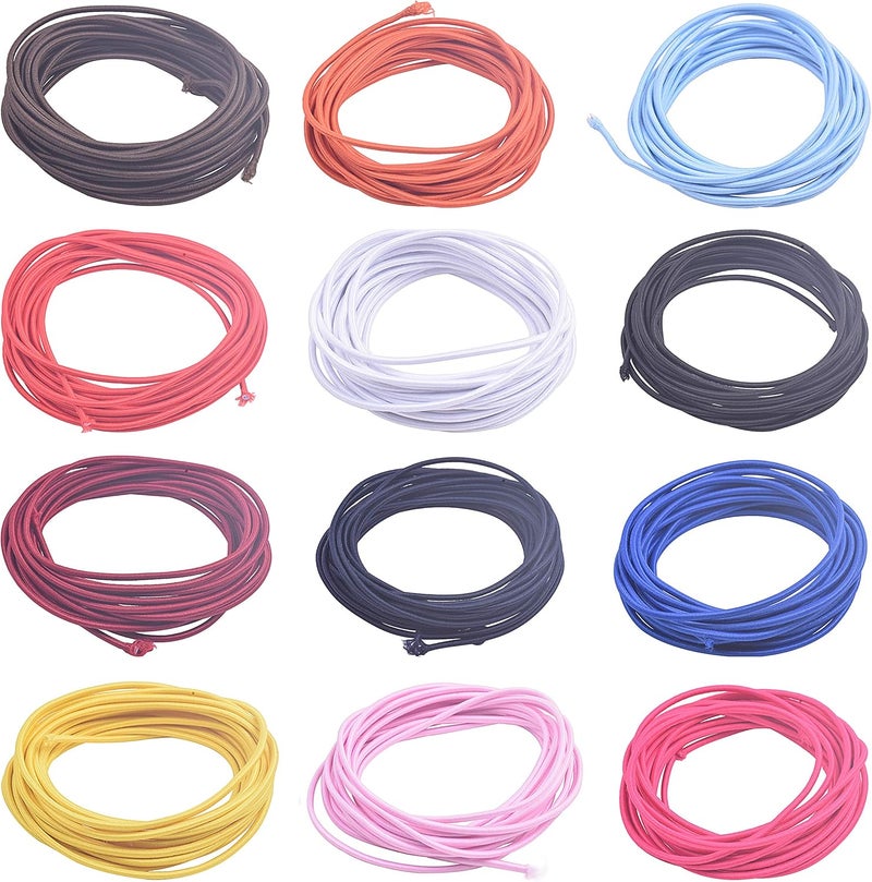KONMAY 60 Yards 2.5mm Mixed Elastic Stretchy String Shock Cord Braided Elastic Band Rubber Rope Jewelry Cord - Image 4